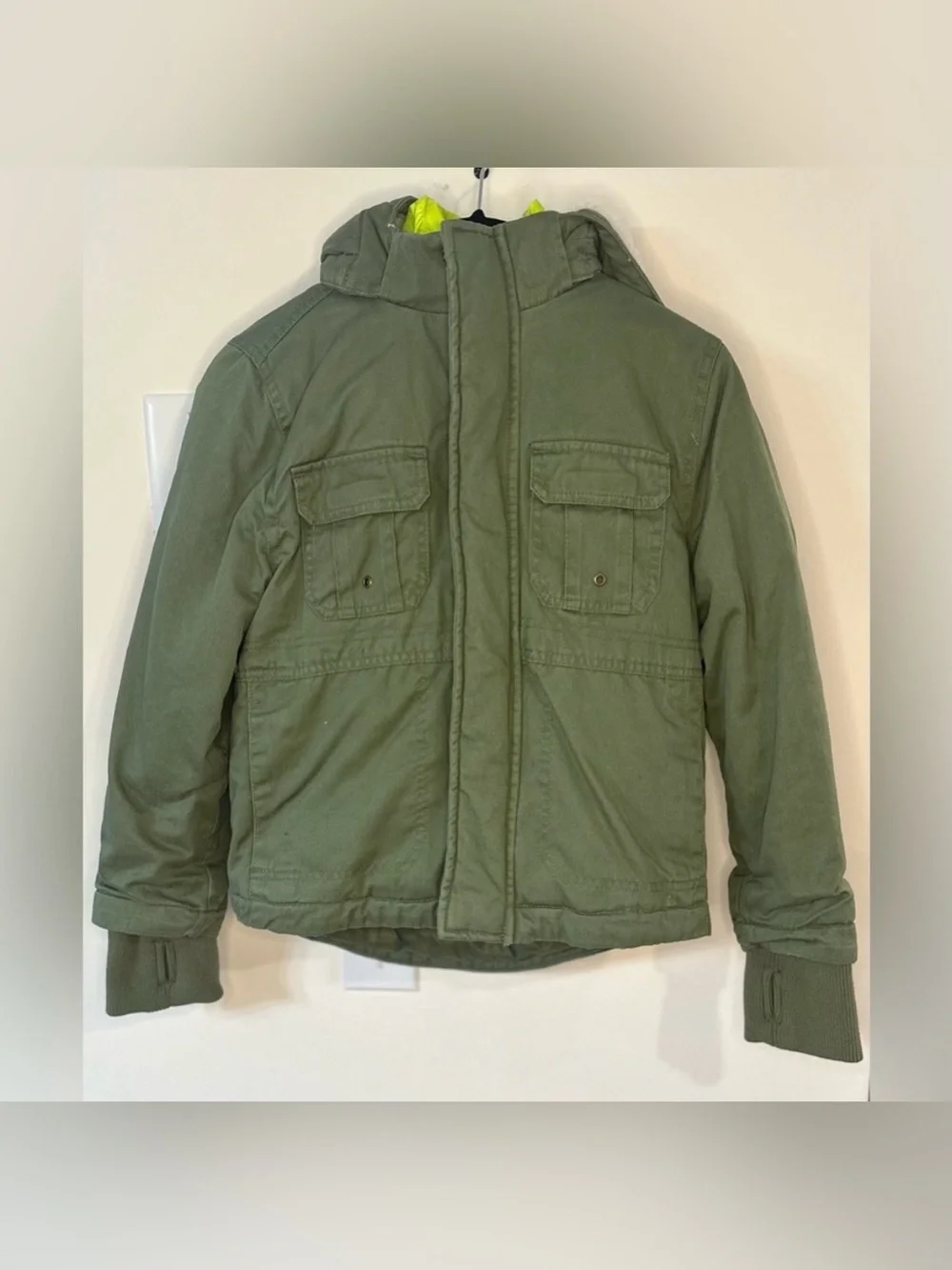 Thereabouts Boys Clover/Neon Green 3-1 Parka/Vest Combo Jacket NWT Size XXS4/5